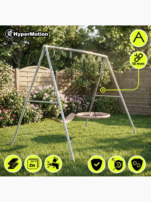 Balançoire double hypermotion 2 en 1 avec nid-de-pie et siège enfant - Kiabi