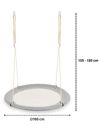 Balançoire enfant 100 cm & adulte charge max 150 kg - nid d'oiseau - confort & sécurité