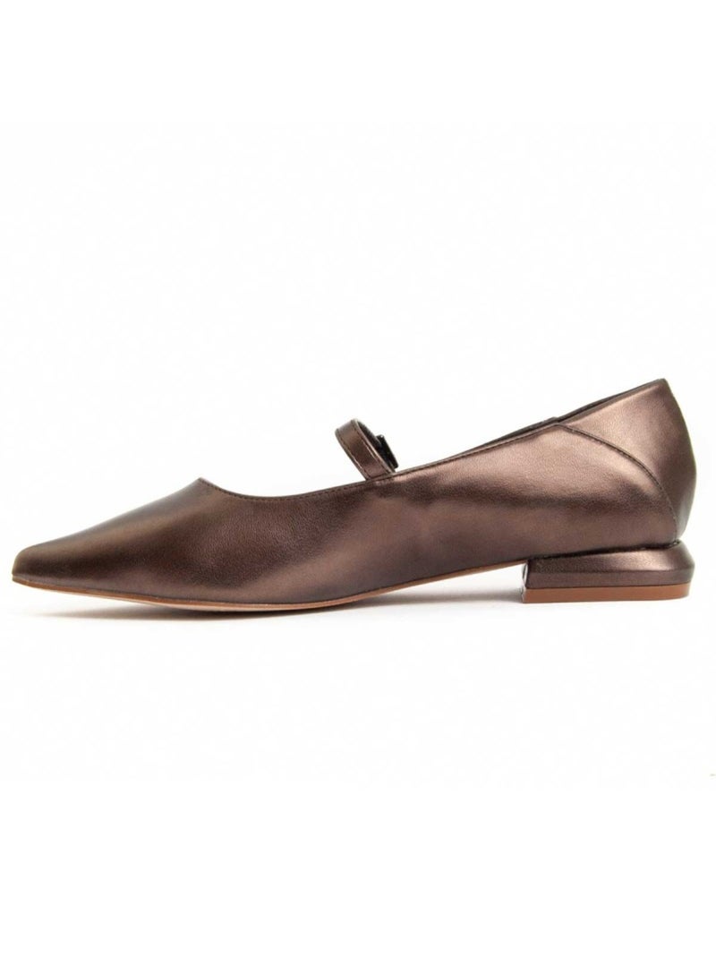 Ballerina Synthetisch Materiaal En Textiel Montevita Bruin - Kiabi