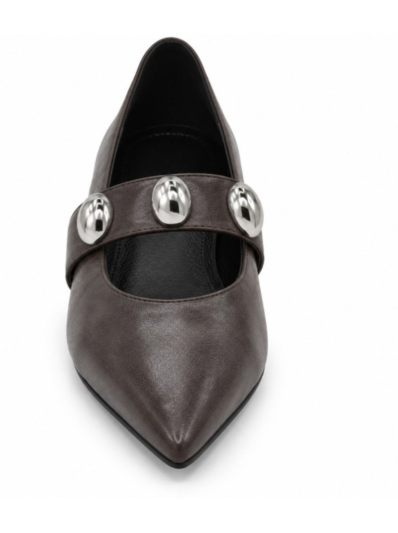Ballerina synthetisch materiaal montevita Bruin - Kiabi