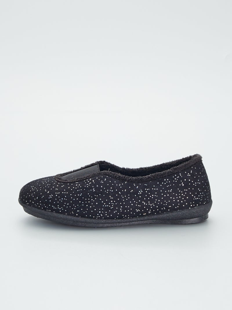 Ballerinapantoffels met pailletten ZWART - Kiabi