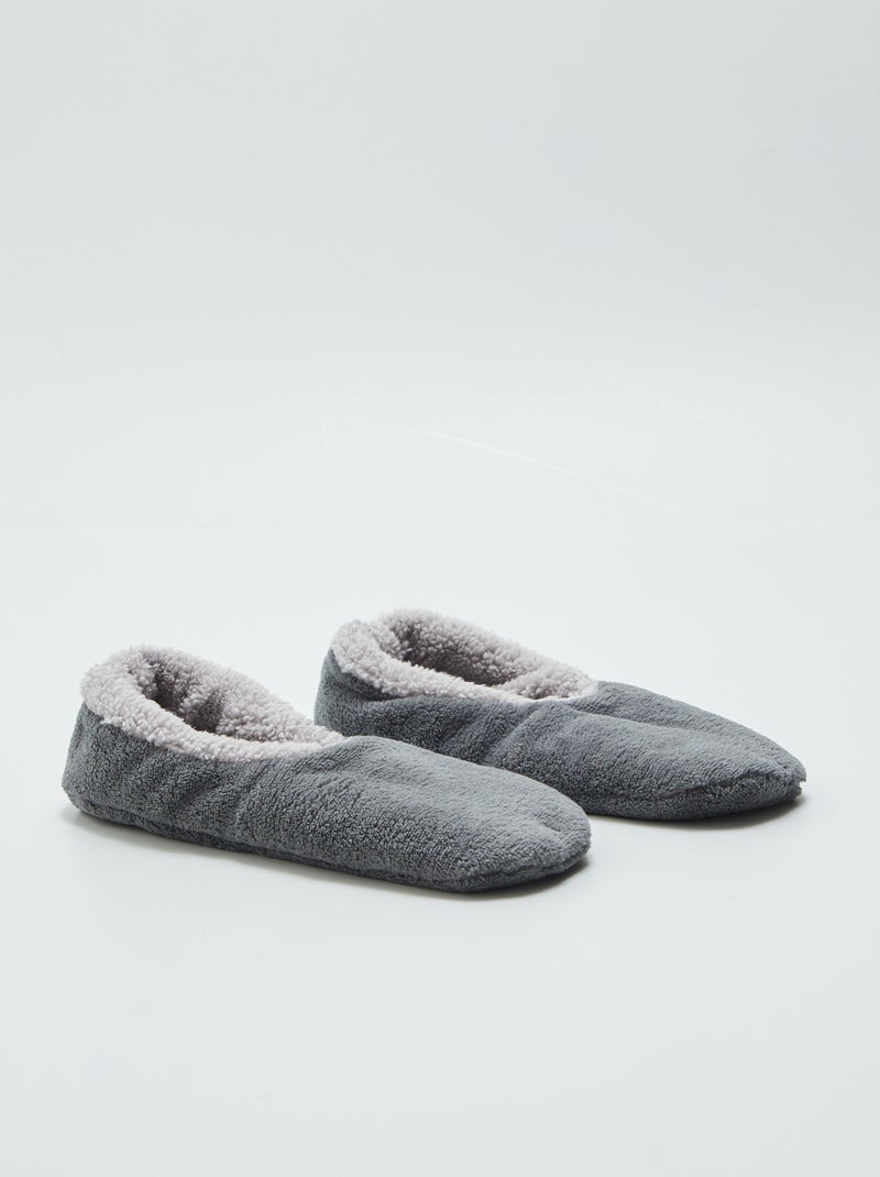 Ballerinapantoffels van fleece GRIJS - Kiabi