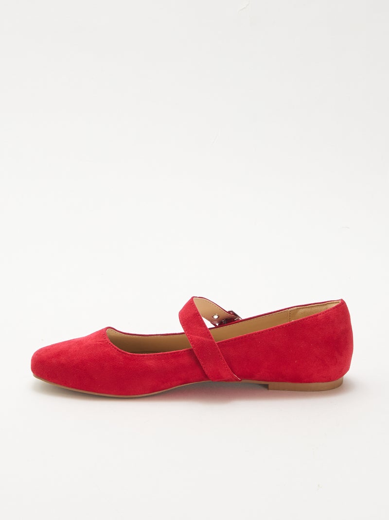 Ballerina's met bandjes en studeffect Rood - Kiabi