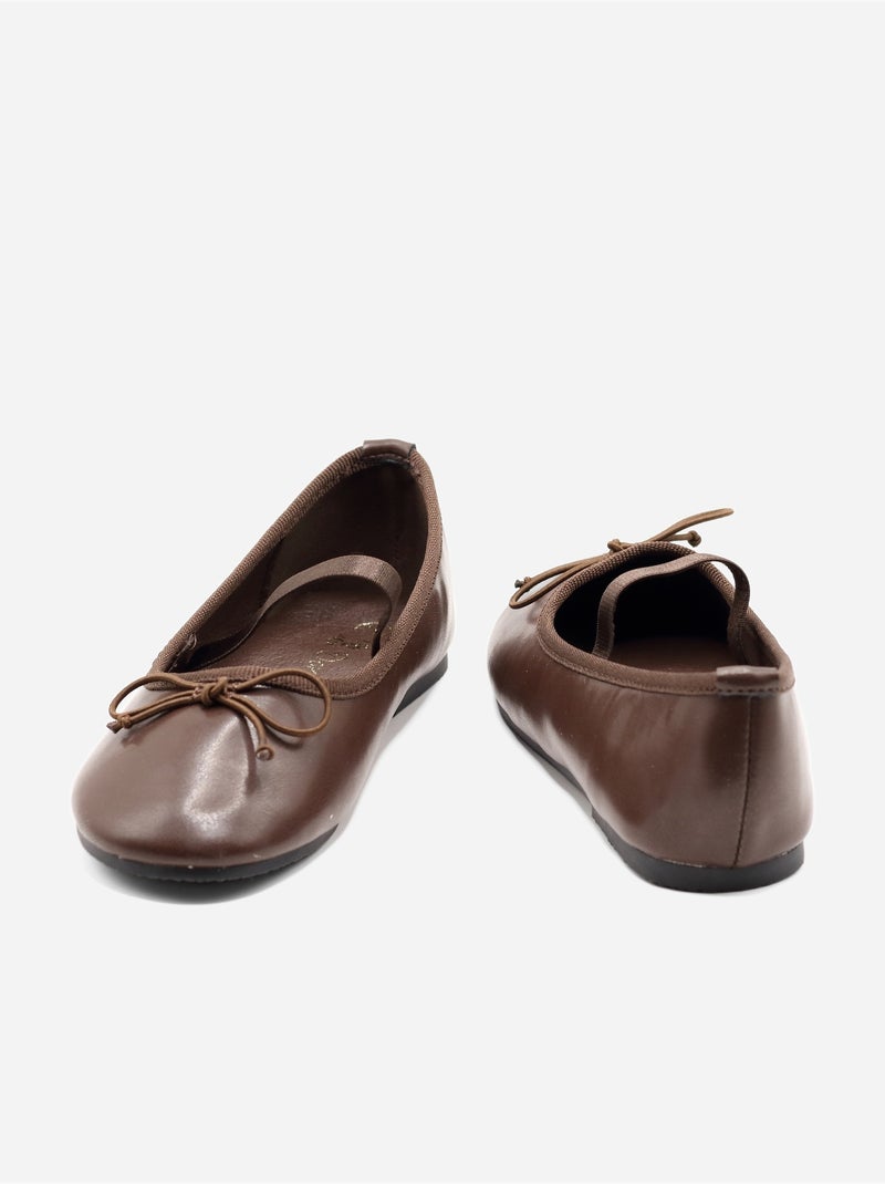 Ballerinas met een decoratieve strik Bruin - Kiabi