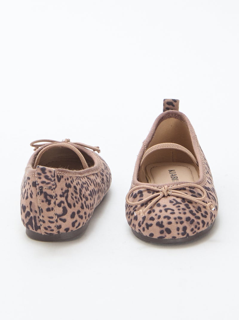 Ballerina's met luipaardmotiefje Bruin - Kiabi