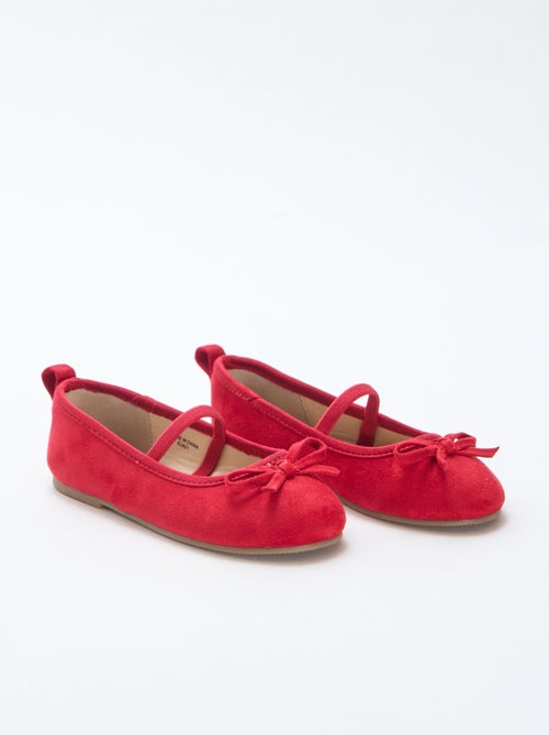 Ballerina's van suèdine met bandje - Kiabi