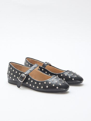 Ballerina's van suedine met studs
