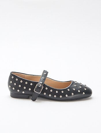 Ballerina's van suedine met studs