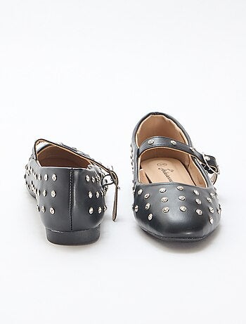 Ballerina's van suedine met studs