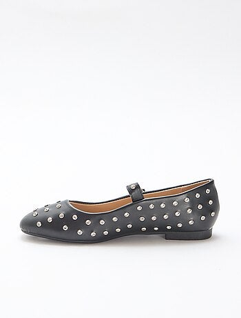Ballerina's van suedine met studs