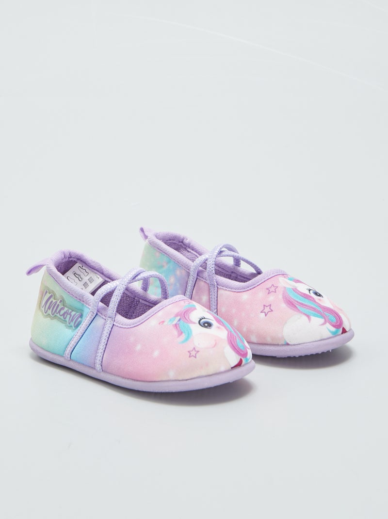 Ballerinaslofjes met eenhoornprint ROSE - Kiabi