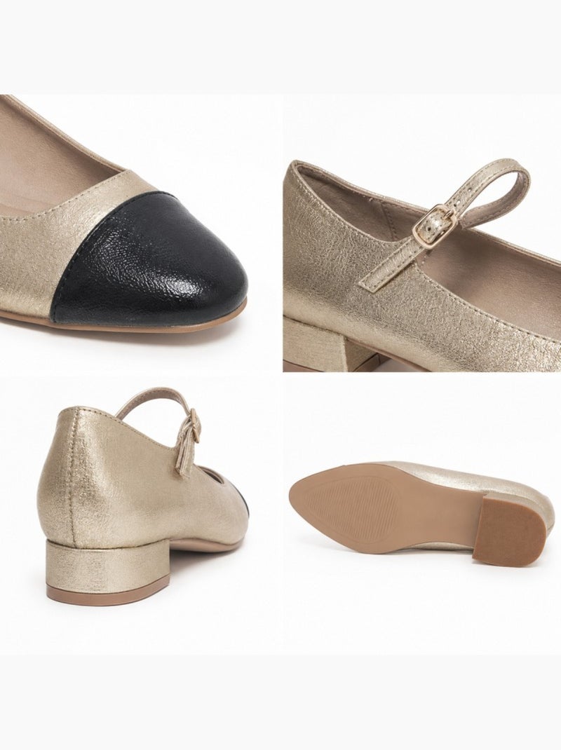 Ballerine matériau synthétique montevita Doré/or - Kiabi