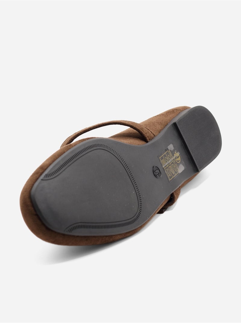 Ballerines à bride Marron - Kiabi