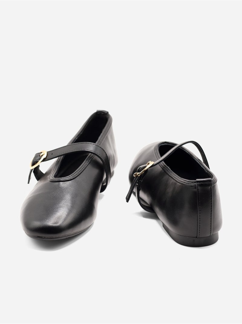 Ballerines à bride Noir - Kiabi