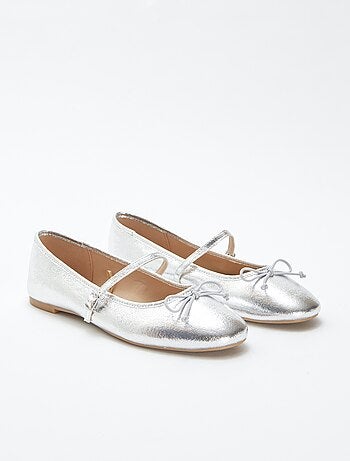 Ballerines à paillettes avec nœud fantaisiste