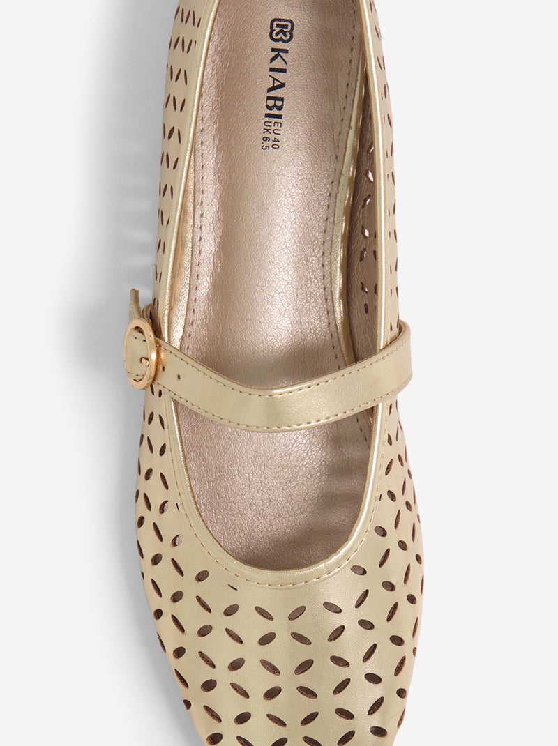 Ballerines ajourée à boucle Jaune - Kiabi