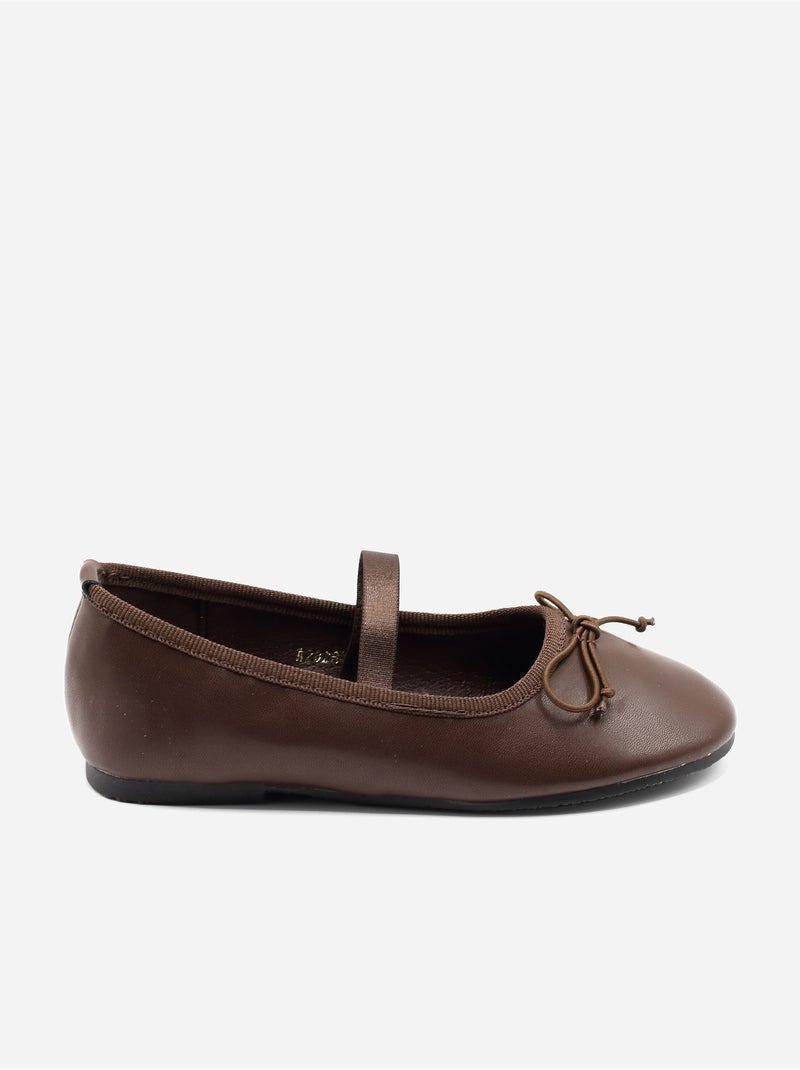 Ballerines avec un nœud décoratif Marron - Kiabi