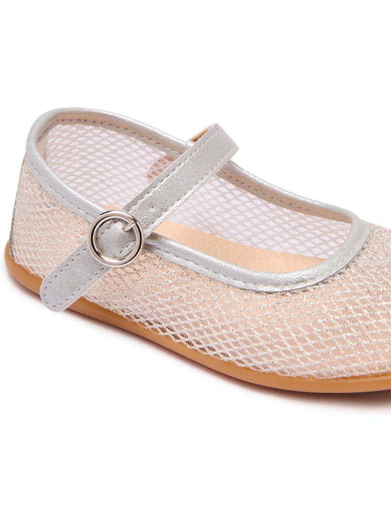 Ballerines Conguitos Glitter Mesh Argent - Kiabi