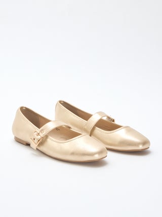 Ballerines dorées à brides
