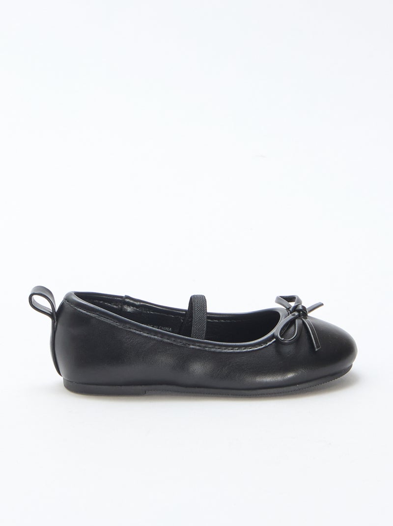 Ballerines en simili à bride Noir - Kiabi