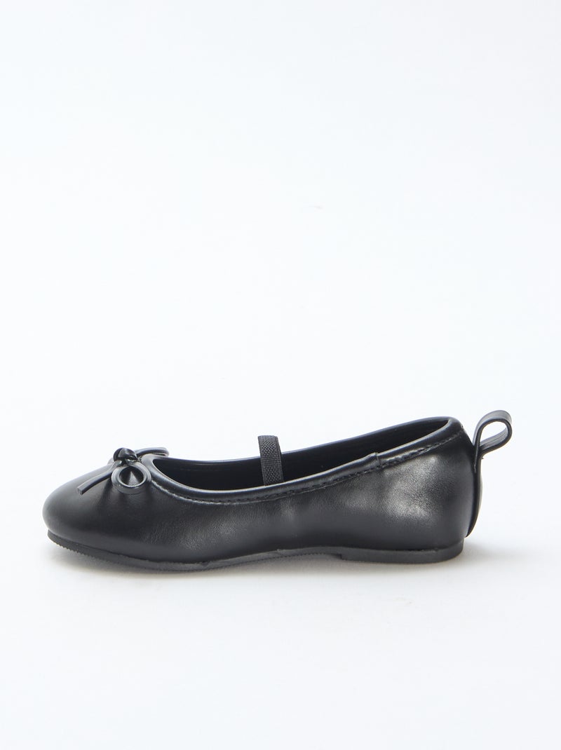 Ballerines en simili à bride Noir - Kiabi