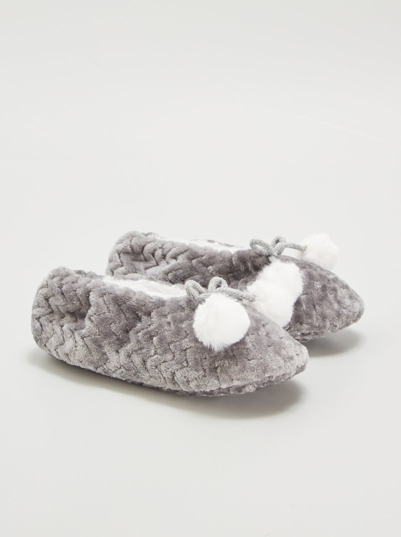Ballerines fourrées Gris - Kiabi