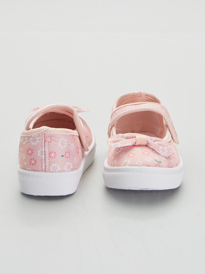 Ballerines imprimée à scratch rose - Kiabi