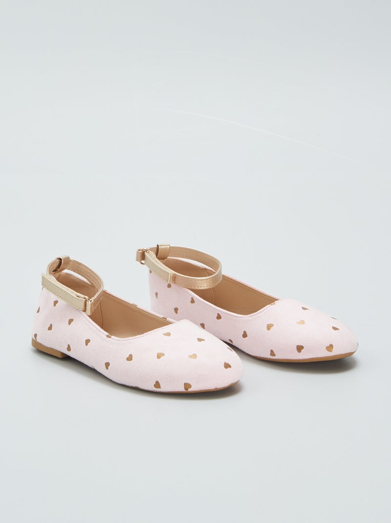 Ballerines motif 'coeurs' dorés Rose/dorée - Kiabi