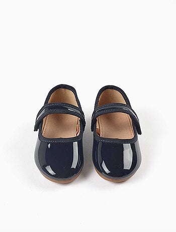 Ballerines vernies avec fermeture à scratch
