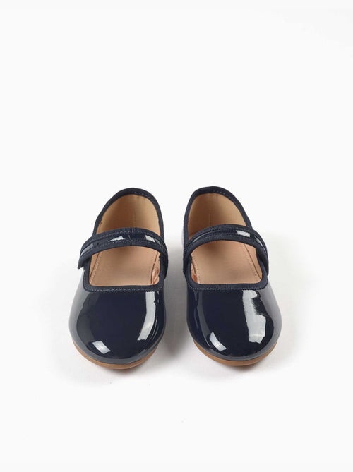 Ballerines vernies avec fermeture à scratch - Kiabi