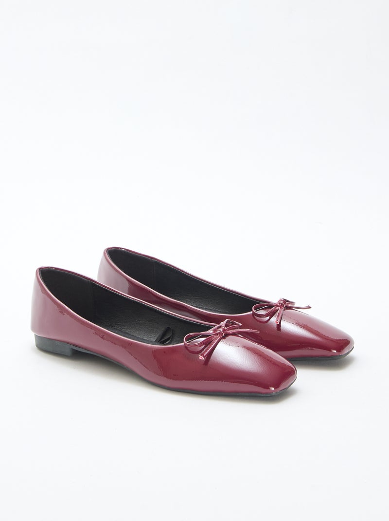 Ballerines vernies unis Rouge - Kiabi