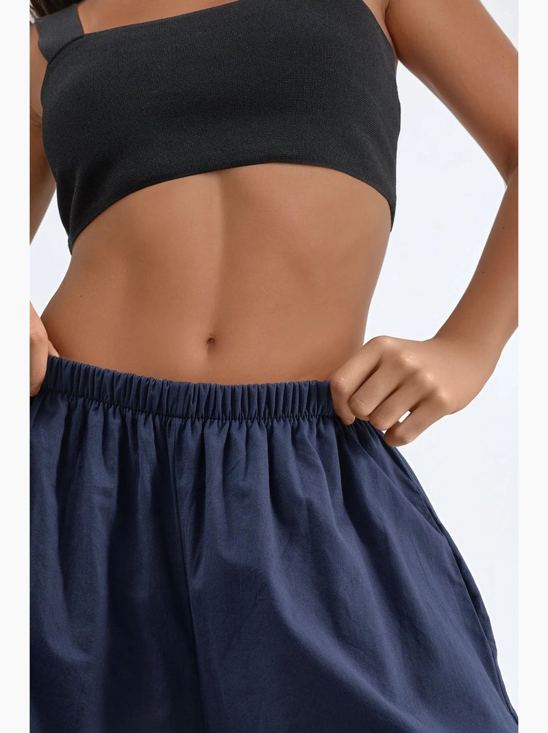 Ballonbroek met elastische taille busem Marineblauw - Kiabi
