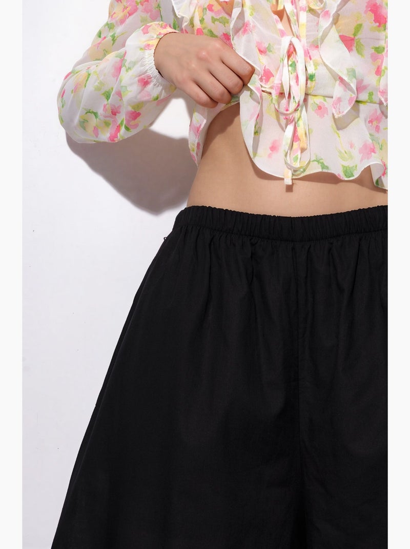 Ballonbroek met elastische taille busem Zwart - Kiabi