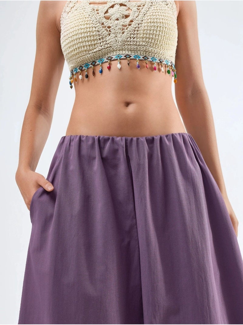 Ballonbroek met elastische tailleband busem Lavendelblauw - Kiabi