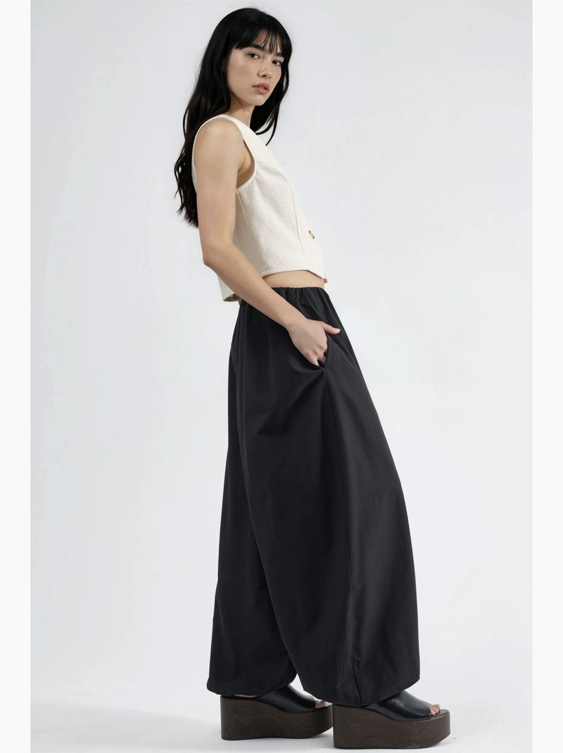 Ballonbroek met elastische tailleband busem Zwart - Kiabi