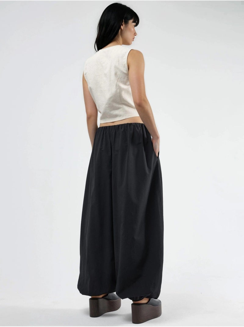 Ballonbroek met elastische tailleband busem Zwart - Kiabi