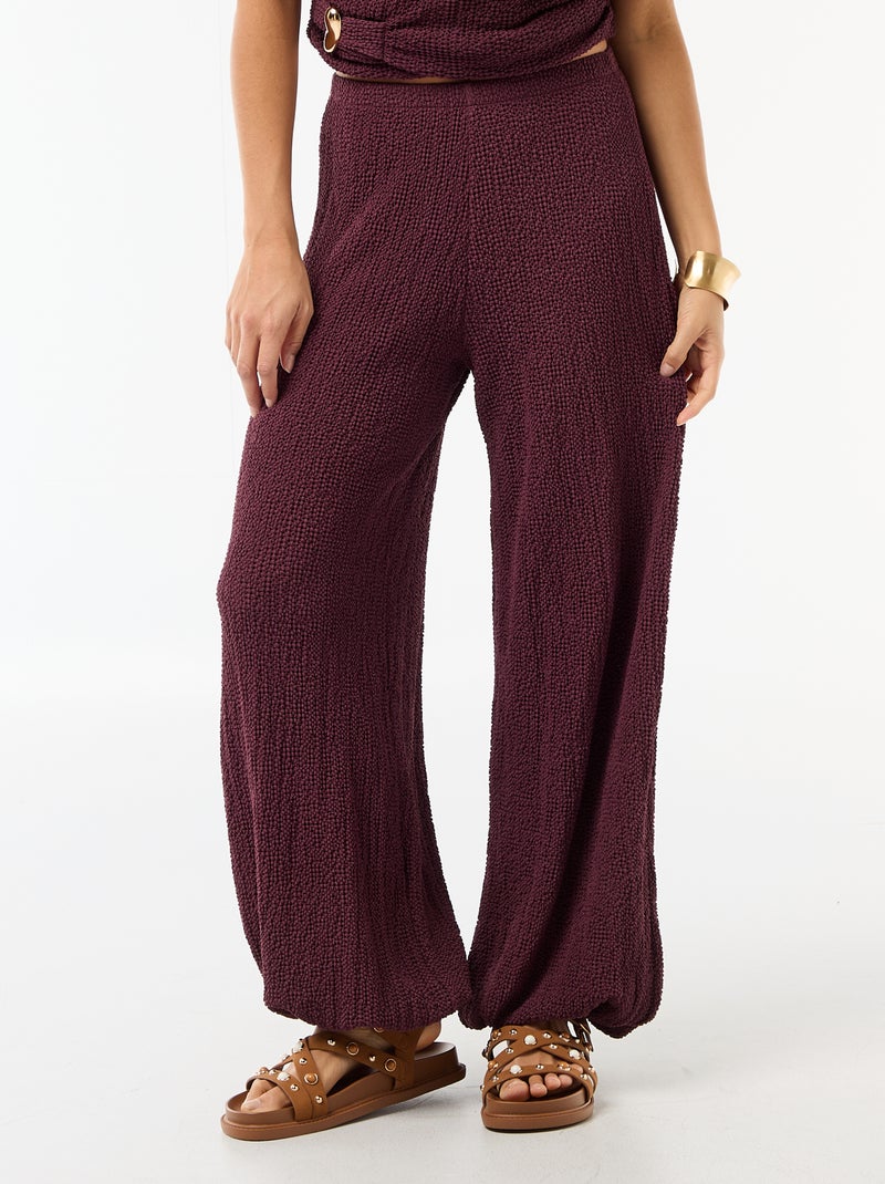 Ballonbroek van crinkle stof Paars - Kiabi