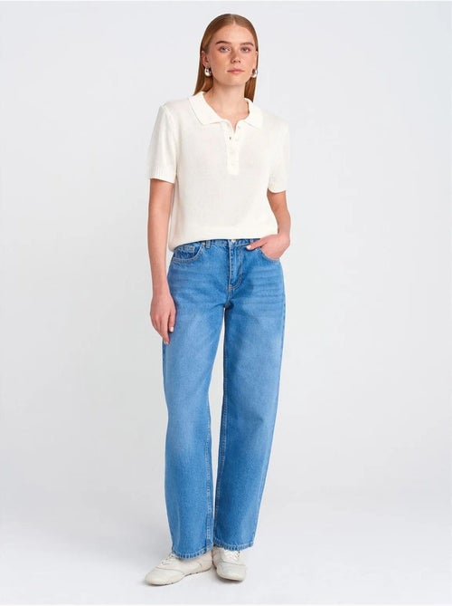 Ballonjeans met hoge taille en wijde pijp dilvin - Kiabi Ballonjeans met hoge taille en wijde pijp dilvin - Kiabi