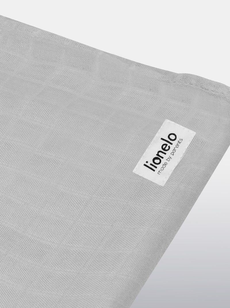 Bamboe hydrofiele doek 120 x 120 cm – LIONELO – 100% katoen – Hypoallergeen Grijs - Kiabi