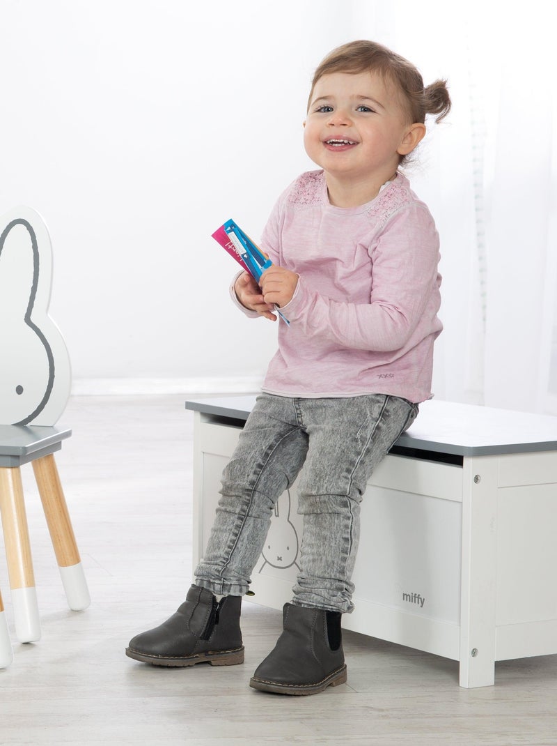 Banc-coffre à jouets en bois avec couvercle à fermeture douce 'miffy®' - ROBA Gris Blanc - Kiabi
