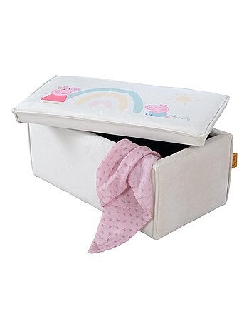 Banc coffre à jouets en bois et velours 'Roba Peppa Pig'