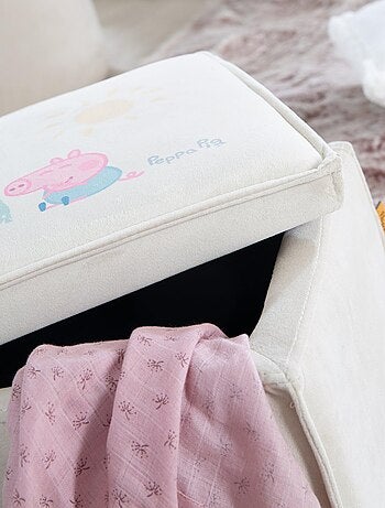Banc coffre à jouets en bois et velours 'Roba Peppa Pig'
