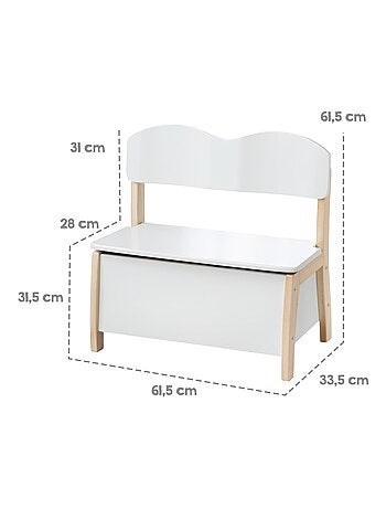 Banc-coffre à jouets en bois massif - ROBA