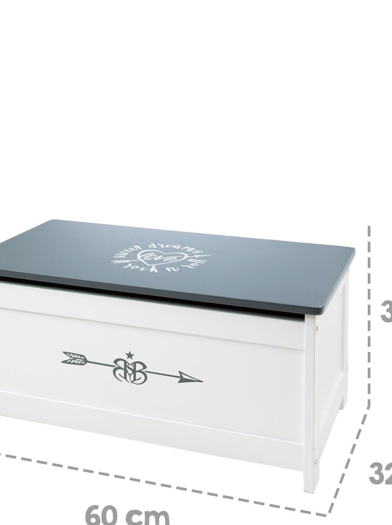 Banc-coffre à jouets en bois 'Rock Star Baby' - ROBA Gris Blanc - Kiabi