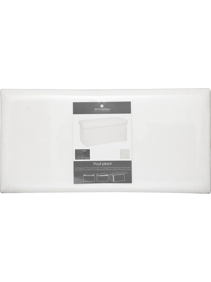 Banc coffre de rangement pliant en fausse fourrure EZZIO Blanc - Kiabi