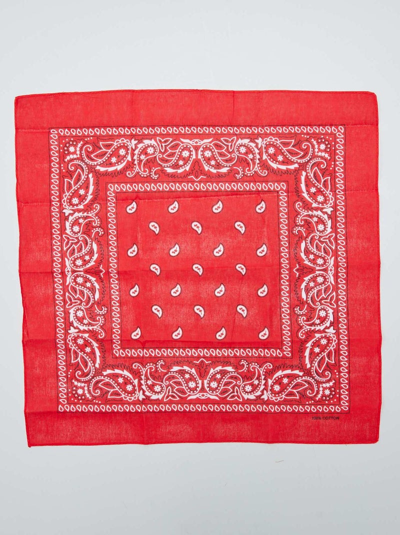 Bandana en coton imprimé Rouge - Kiabi