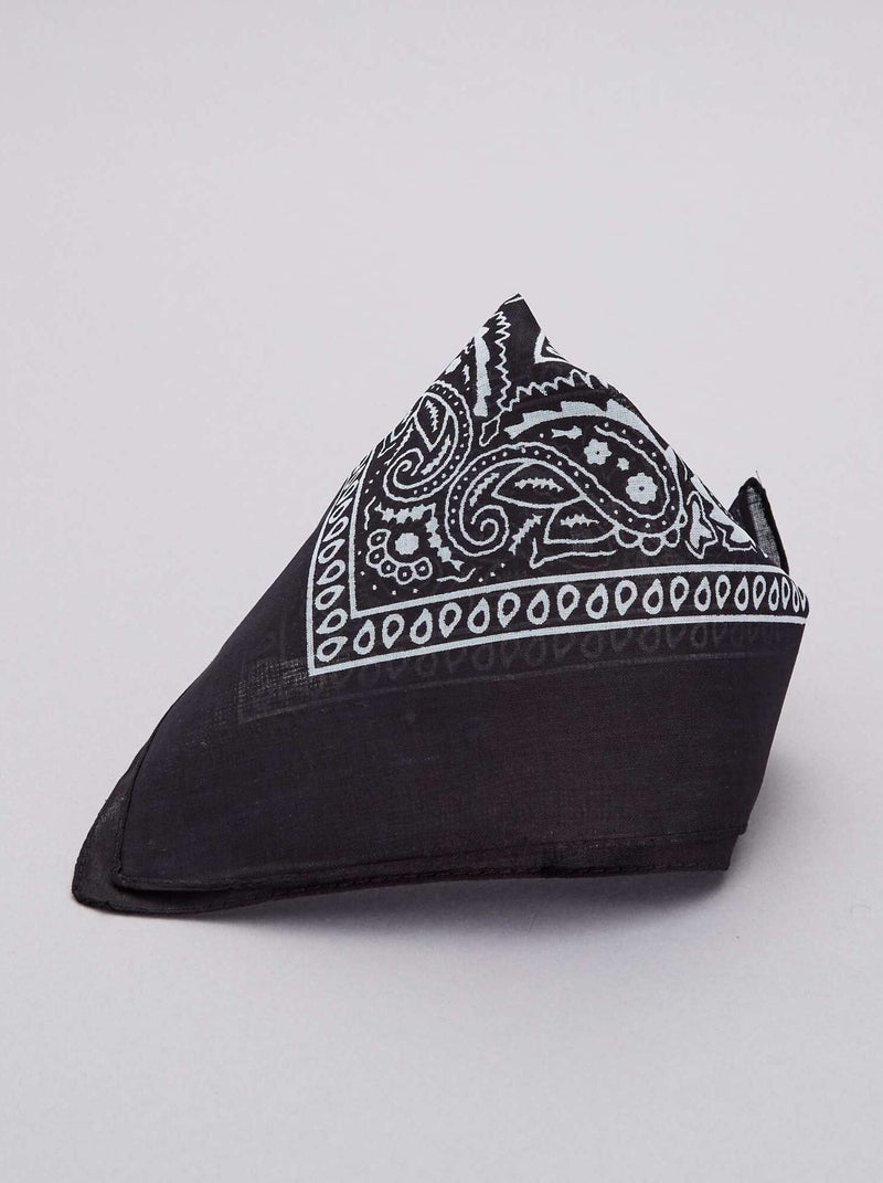 Bandana van bedrukt katoen zwart - Kiabi