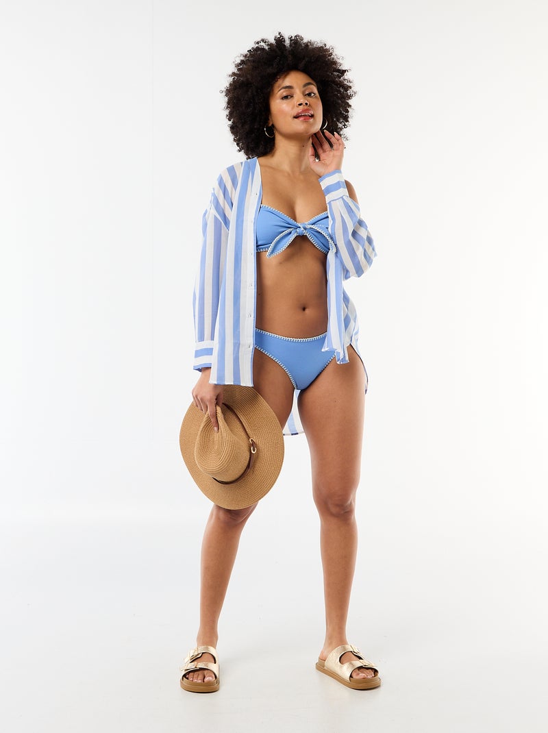 Bandeau beha met contrasterende stiksels Blauw - Kiabi