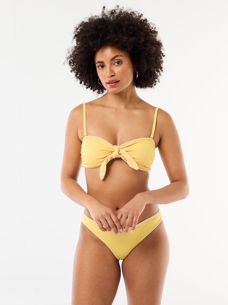 Bandeau beha met contrasterende stiksels Geel - Kiabi