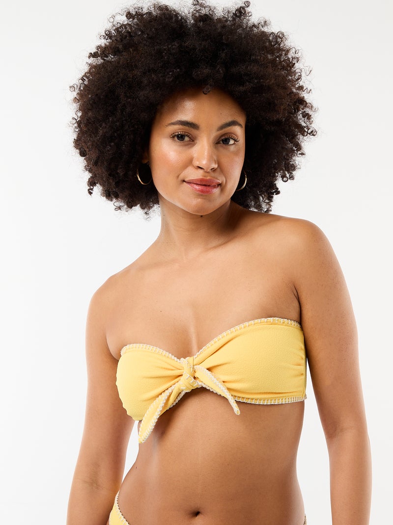 Bandeau beha met contrasterende stiksels Geel - Kiabi